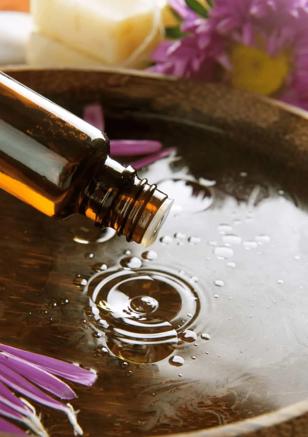 High-quality aromatherapy oils used for mobile massage treatments in luxury lodges across Tasman Bay.