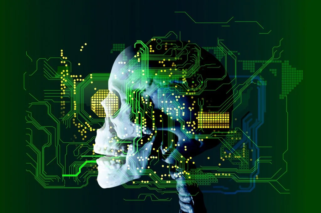 Conceptual image of cognitive enhancement using natural nootropics and biohacking technology.